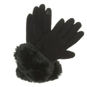 Kelly & Katie-Faux Fur Trim Touch Screen Gloves